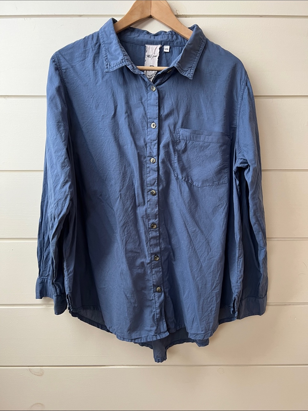 And for good  Button-Down Shirt in Dusty Blue l/xl